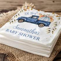 Blue Pumpkin Truck Baby Shower Paper Napkins