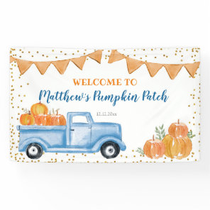 Blue Pumpkin Truck Birthday Banner