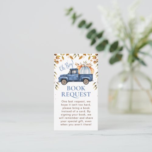 Blue Pumpkin Truck Foliage Book Request Insert