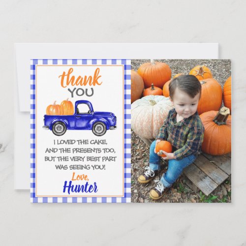 Blue Pumpkin Truck Thank You Card