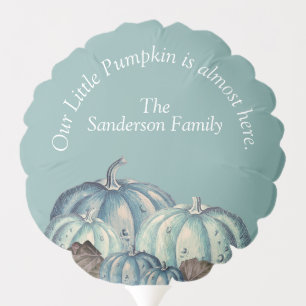  Blue Pumpkin watercolor Baby Shower Balloon