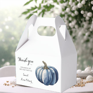 Blue Pumpkin Watercolor Boho Baby Boy Shower Favor Boxes