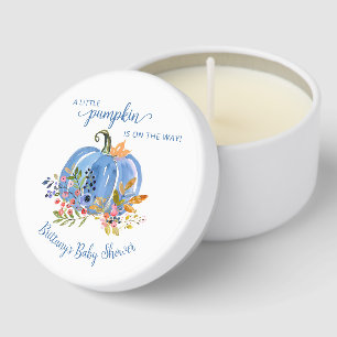 Blue Pumpkin Whimsical Baby Shower Mini Candle Favors