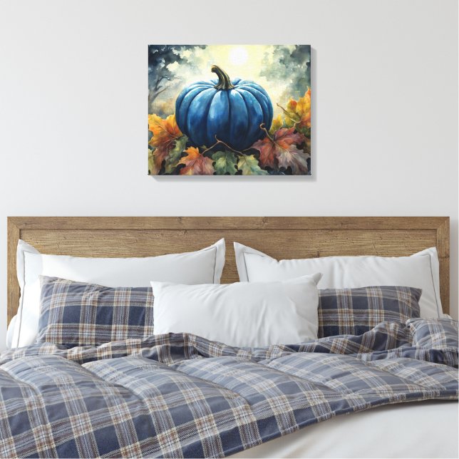 Blue Pumpkin - Wrapped Canvas Print (Insitu(Bedroom))
