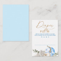 Blue Pumpkins Baby Shower Diaper Raffle Enclosure Card