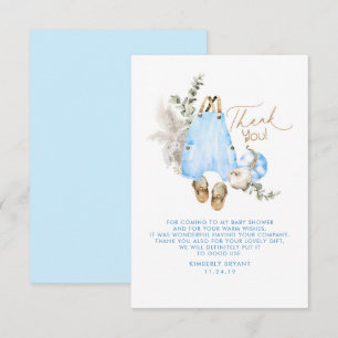 Blue Pumpkins Baby Shower Little Thank You Card