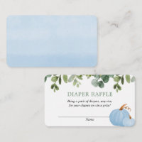 Blue Pumpkins fall baby shower diaper raffle cards