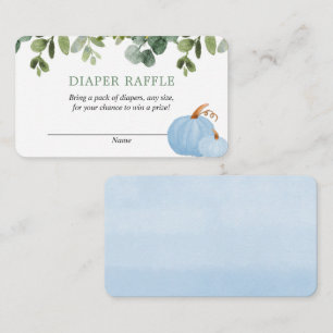 Blue Pumpkins fall baby shower diaper raffle cards