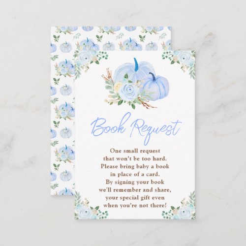 Blue Pumpkins Floral Book Request Enclosure Card