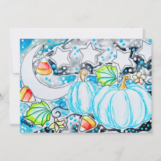 Blue Pumpkins Note Card