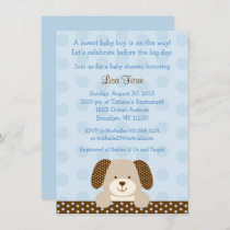 Blue Puppy Baby Shower Invitation