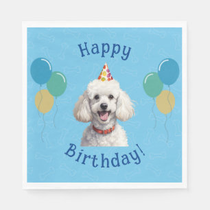 Blue Puppy Dog Birthday Paw-ty Napkins