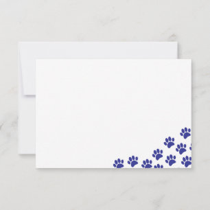 Blue Puppy Paw Prints Note Card