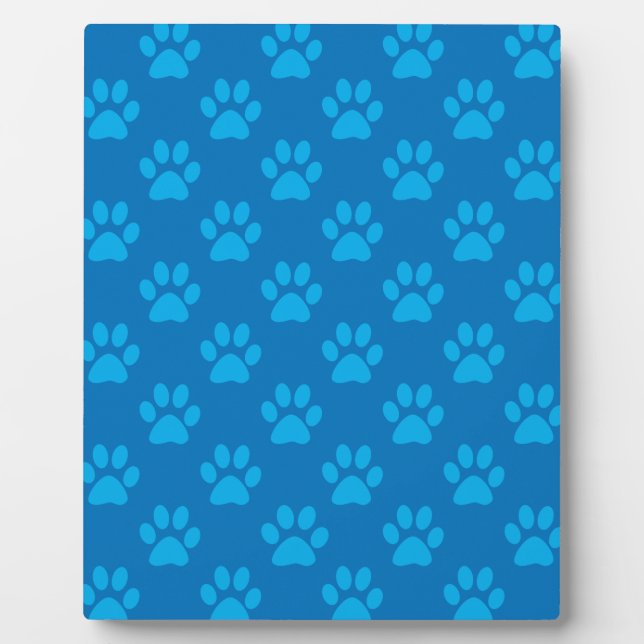 Blue puppy paws pattern plaque (Front)