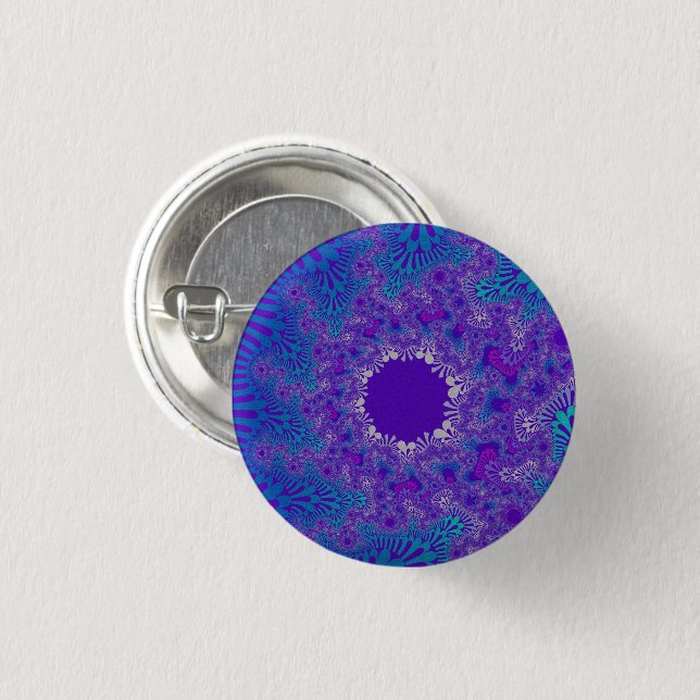 Blue Purity Sunburst Button (Front & Back)