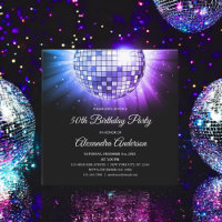 Blue Purple 50th Birthday Party Disco Ball