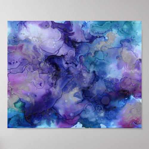 Blue Purple Abstract Art Print