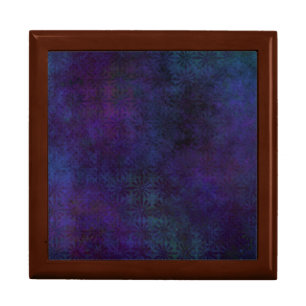 Blue & Purple Abstract, Grungy Digital Art Keepsake Box