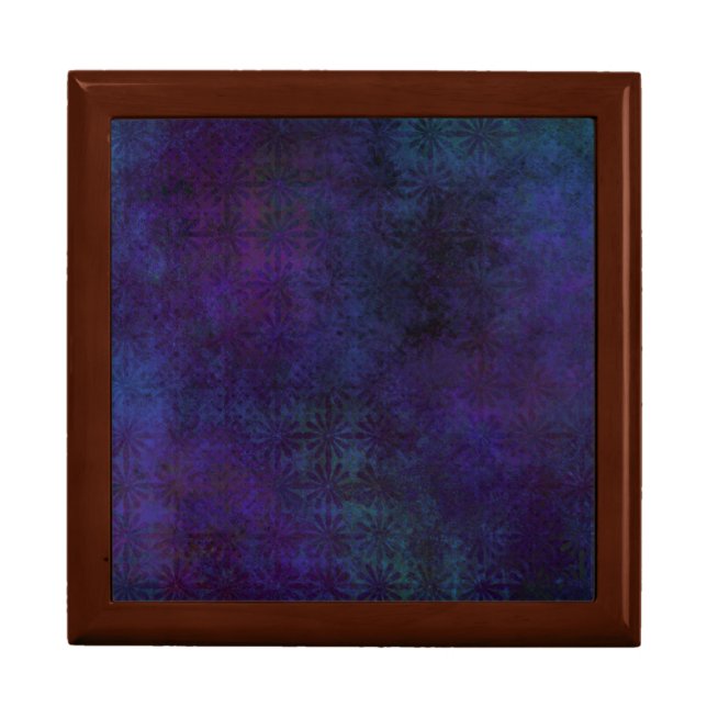 Blue & Purple Abstract, Grungy Digital Art Keepsake Box (Front)