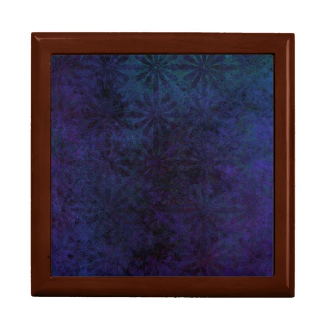 Blue & Purple Abstract, Grungy Digital Art Keepsake Box (Front)