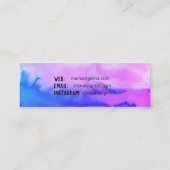 Blue purple abstract watercolor mini business card (Back)