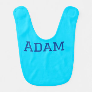 Blue purple add name text back to school message s baby bib
