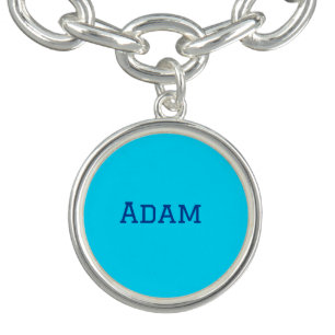 Blue purple add name text back to school message s bracelet
