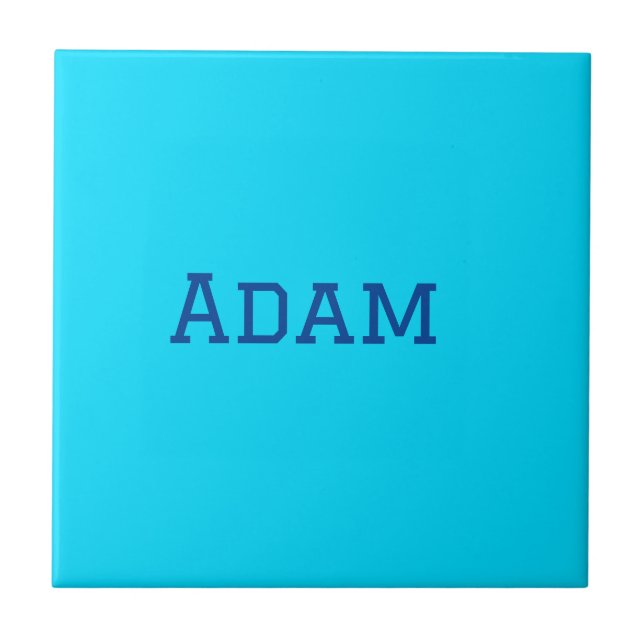 Blue purple add name text back to school message s ceramic tile (Front)