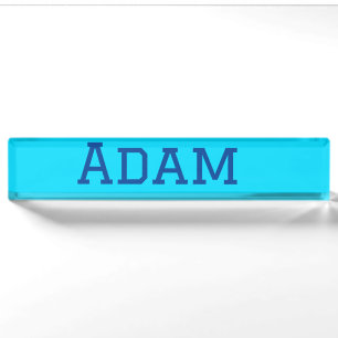 Blue purple add name text back to school message s desk name plate