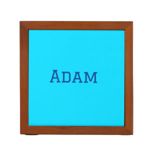 Blue purple add name text back to school message s desk organizer