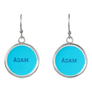 Blue purple add name text back to school message s earrings