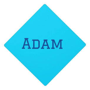 Blue purple add name text back to school message s graduation cap topper