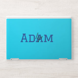 Blue purple add name text back to school message s HP laptop skin