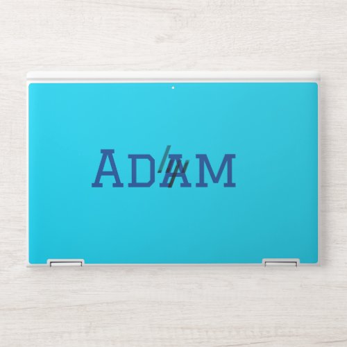 Blue purple add name text back to school message s HP laptop skin