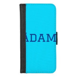Blue purple add name text back to school message s iPhone 8/7 wallet case