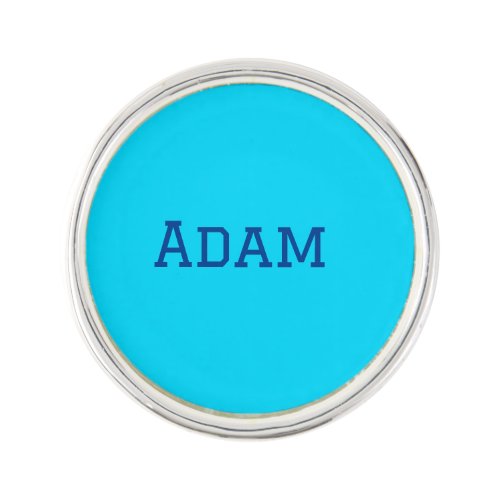 Blue purple add name text back to school message s lapel pin