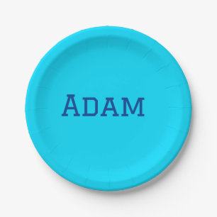 Blue purple add name text back to school message s paper plates