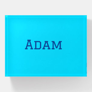Blue purple add name text back to school message s paperweight