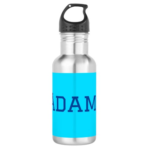 Blue purple add name text back to school message s stainless steel water bottle