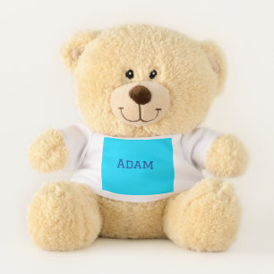 Blue purple add name text back to school message s teddy bear