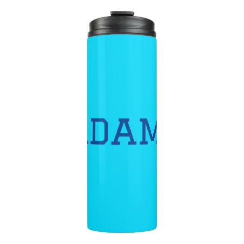 Blue purple add name text back to school message s thermal tumbler
