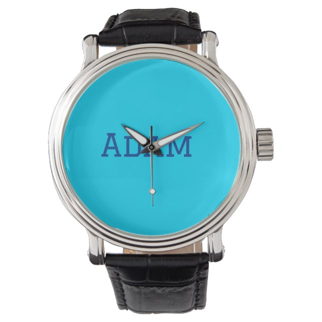 Blue purple add name text back to school message s watch (Front)