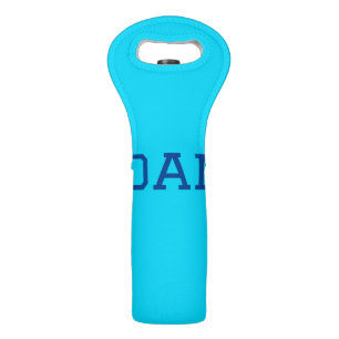 Blue purple add name text back to school message s wine bag