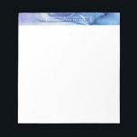 Blue & Purple Alcohol Ink Liquid Abstract Art Notepad<br><div class="desc">This design has been accented with a piece of original abstract art at the top. The fluid art form - in shades of blue and purple - reminds some of abstract watercolor, though the effect is achieved by the use of "alcohol inks". Use the template field to add your name...</div>