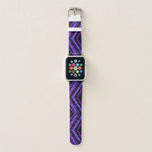 blue purple and black pixel geometric apple watch band