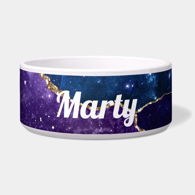 Blue Purple and Gold Agate Bowl (Front)