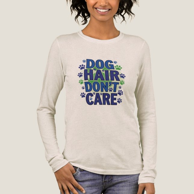 Blue, purple and green dog paw prints design Tri-Blend shirt (Front)