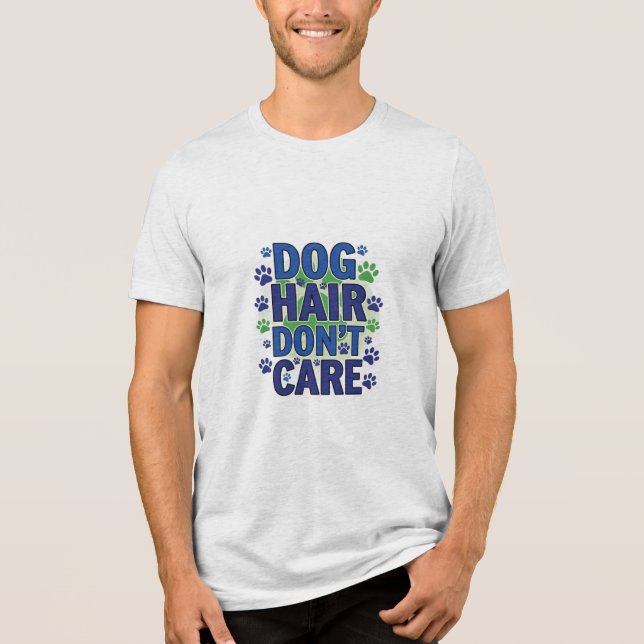 Blue, purple and green dog paw prints design Tri-Blend shirt (Front)