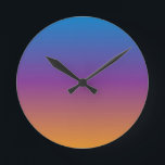 Blue, Purple and Orange Gradient Round Clock<br><div class="desc">Blue,  Purple and Orange Gradient Wall Clock by Gerson Ramos.</div>