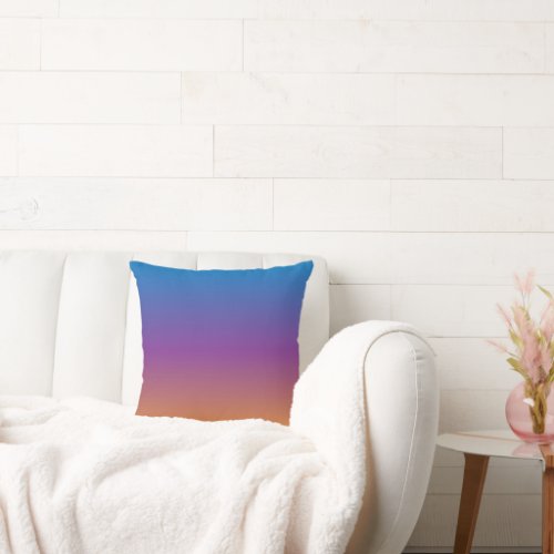 Blue Purple and Orange Gradient Throw Pillow